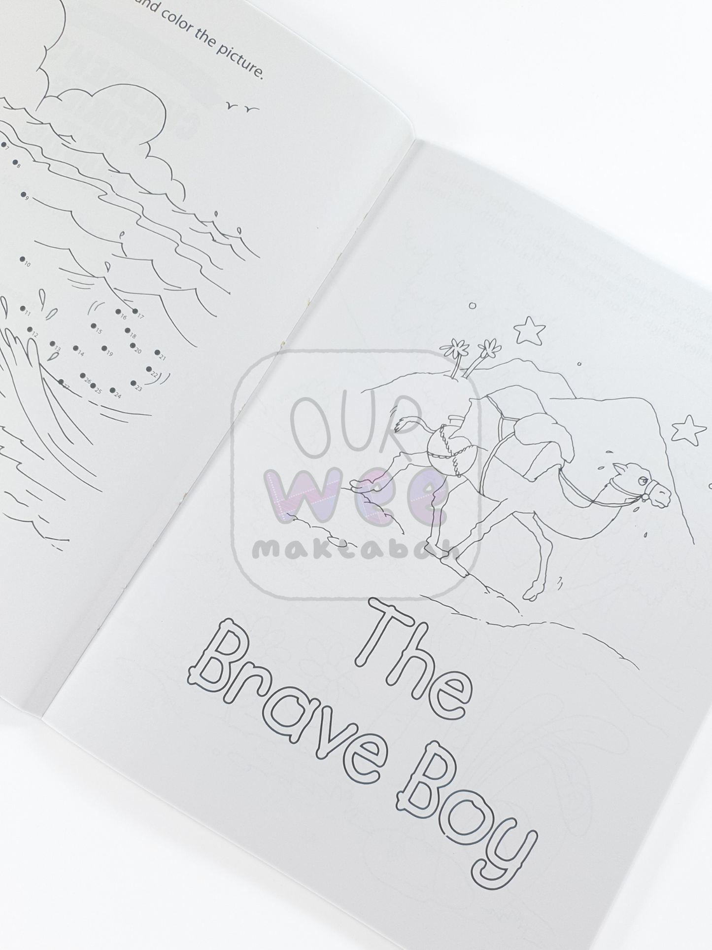 A sample page from Children's Stories from the Quran Colouring Book
